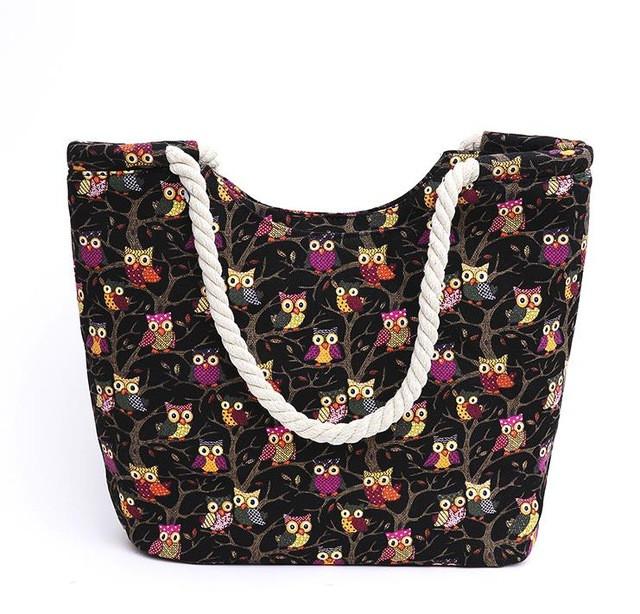 Canvas Floral Printing Shoulder Beach Bags Tote Shopping Bag -29 Designs - Flickdeal.co.nz