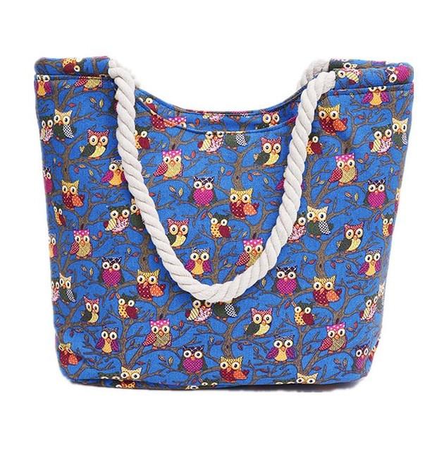 Canvas Floral Printing Shoulder Beach Bags Tote Shopping Bag -29 Designs - Flickdeal.co.nz