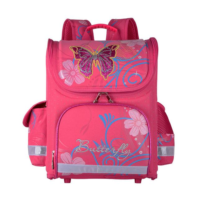 Girls School Bags Butterfly Waterproof Backpacks for Children in Black, Pink Purple Colours - Flickdeal.co.nz
