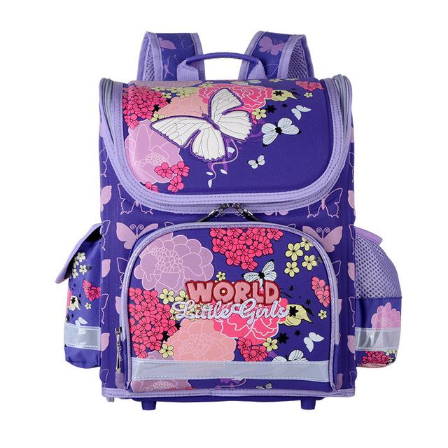 Girls School Bags Butterfly Waterproof Backpacks for Children in Black, Pink Purple Colours - Flickdeal.co.nz