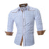 New Fashion Men Shirt Double Button Long-Sleeved Casual Slim Shirt for Men Shirts XXL - Flickdeal.co.nz