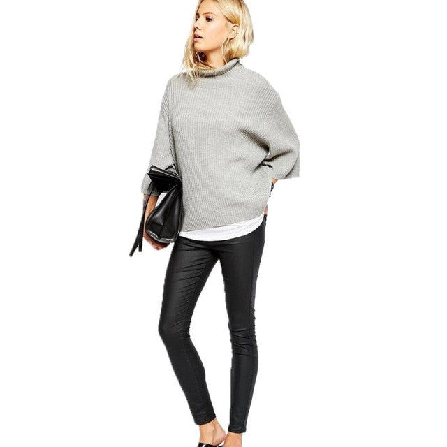 Women Autumn And Winter Turtleneck Roll High Neck Pullovers Loose Sweater Mujer Veste Militaire Femme Women Jackets #LSW - Flickdeal.co.nz