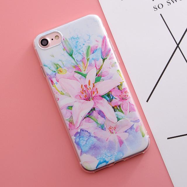 Case For iphone 7 7plus 6 6s 6plus 5 5s Fruit Flower Plants Cactus Pattern Silicone Phone Case - Flickdeal.co.nz