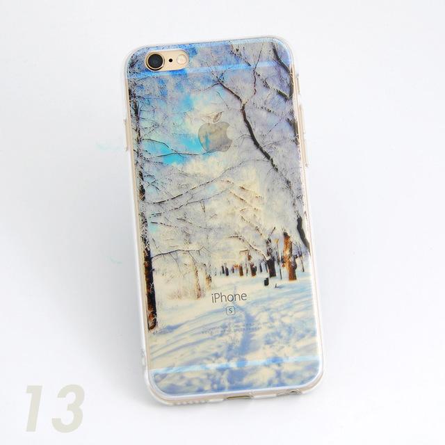 Phone Cases Forest Ocean Snow Mountain landscape Scenery Soft TPU Phone Case For iphone 5 5s SE 6 6s 7 6plus Case - Flickdeal.co.nz