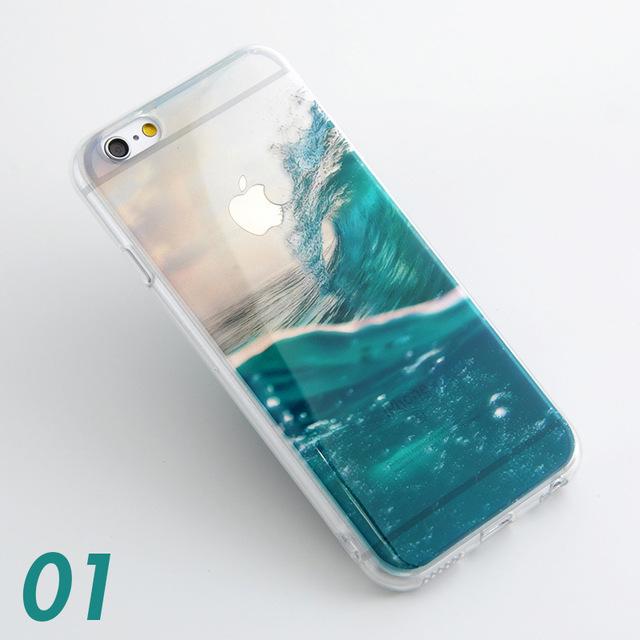 Phone Cases Forest Ocean Snow Mountain landscape Scenery Soft TPU Phone Case For iphone 5 5s SE 6 6s 7 6plus Case - Flickdeal.co.nz