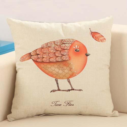 Cushion Covers - Love Bird Feather Pattern Cotton Cushion Cover Decorative Pillowcase 40146 - Flickdeal.co.nz