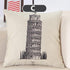 Cushion Covers - Eiffel Tower London bridge Clock Tower Cotton Cushion Cover 8 Designs - Flickdeal.co.nz