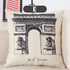 Cushion Covers - Eiffel Tower London bridge Clock Tower Cotton Cushion Cover 8 Designs - Flickdeal.co.nz