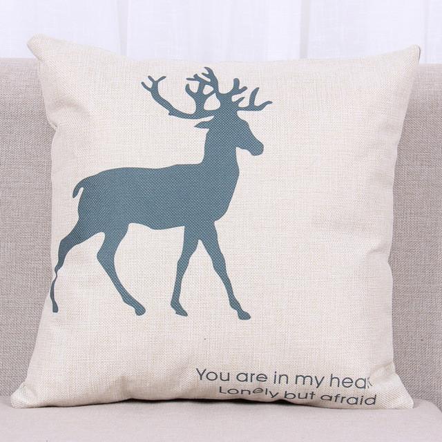 Cushion Covers - Deer Pattern Cotton Cushion Cover - 40013 - Flickdeal.co.nz