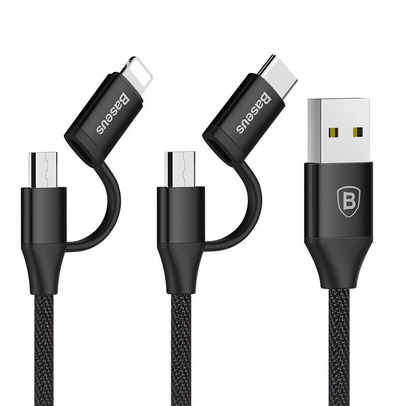 Micro USB 2 in 1 Cable For iPhone & Micro USB Type C & Micro USB Cable For iPhone 7 6 6s Android Phone - Flickdeal.co.nz