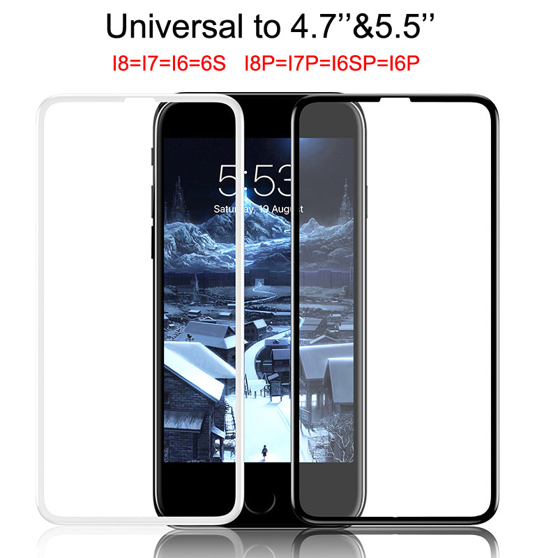 Screen Protector 0.23mm Tempered Glass For iPhone 8 7 6 s 6s Plus 3D Soft Edge Narrow Side PET Full Cover Thoughened Film - Flickdeal.co.nz