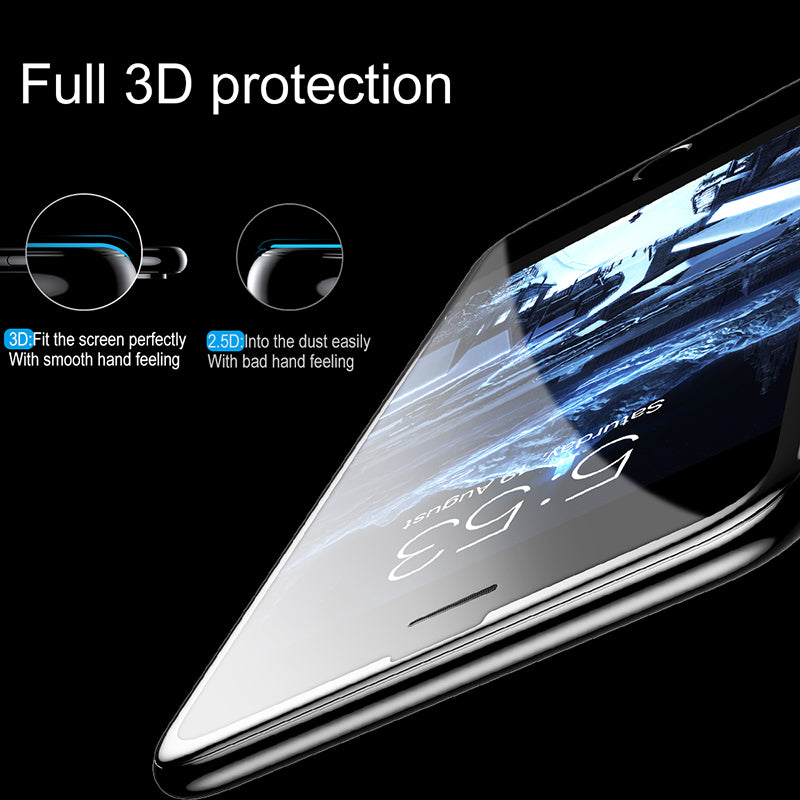 Screen Protector 0.23mm Tempered Glass For iPhone 8 7 6 s 6s Plus 3D Soft Edge Narrow Side PET Full Cover Thoughened Film - Flickdeal.co.nz