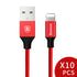 10pcs/lot USB Cable For iPhone 7 6 6s Plus 5 5s SE iPad Fast Data Sync Charging Charger Mobile Phone Cables - Flickdeal.co.nz