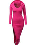 Plain Split Women's Hooded Dress - Flickdeal.co.nz