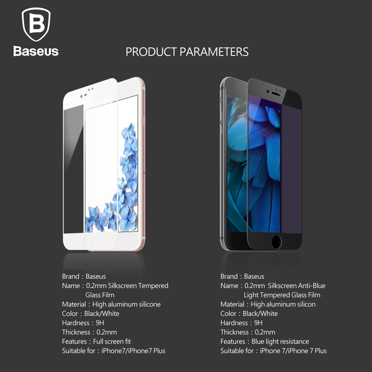 Screen Protector 0.2MM 9H 3D Tempered Glass Film For iPhone 8 7 Plus 8plus 7plus Full Cover Protection Anti-Blue - Flickdeal.co.nz
