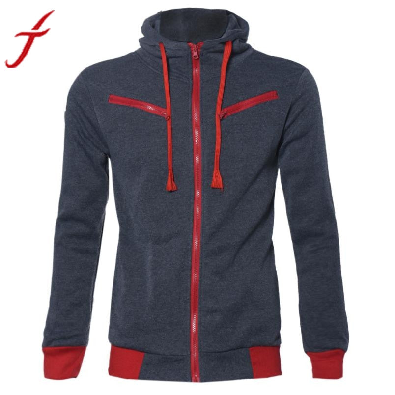 Men's Stylish Warm Sweatshirt Zipper Coat Jacket Outwear Sweater - Flickdeal.co.nz