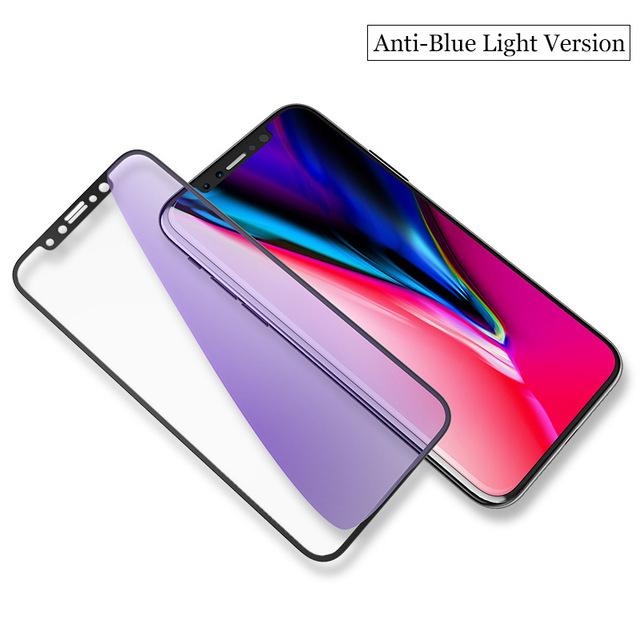 iPhone X 0.23mm 3D Curved Tempered Glass , Soft Edge High Definition Anti Blue Light Screen Protector for iPhone X - Flickdeal.co.nz