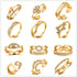 Gold color geometric ring high quality Cubic Zircon Bow Rings For Women/Girls Party gift jewelry WE65