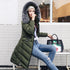 New Fashion Women jacket - long winter big fur feather padded women slim thick warm jacket