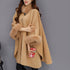 Fashion Women Jacket Casual Woollen Outwear Fur Collar Parka Cardigan Cloak Coat - Flickdeal.co.nz