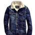 New Fashion Men Denim Jackets and Coats Blue and Black Denim - Flickdeal.co.nz