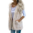 Womens Vest Winter Warm Hoodie Outwear Casual Coat Faux Fur Zip Up Sherpa Jacket - Flickdeal.co.nz