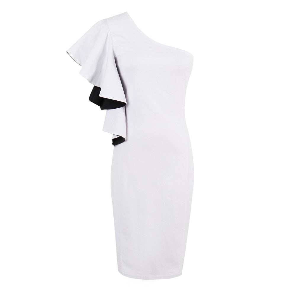 White Below Knee Sheath Dress - Flickdeal.co.nz