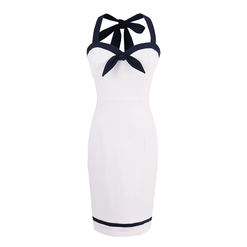 Cotton White Casual Sheath Dress FY67 - Flickdeal.co.nz