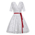 White Lace A-line Dress AR567 - Flickdeal.co.nz