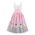 Pink Cotton A-line Dress AE76 - Flickdeal.co.nz