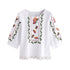 Women Lace Floral Flower Printed Blouse Casual Tops Loose T-Shirt - Flickdeal.co.nz