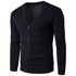 Men Autumn Winter Button V Neck Long Sleeve Knit Sweater Cardigan Coat - Flickdeal.co.nz