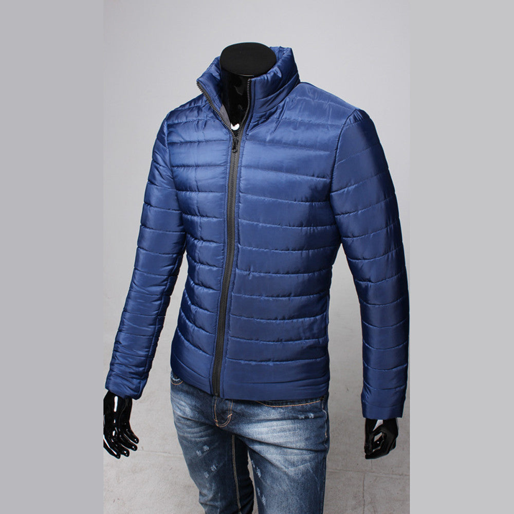 Men Cotton Stand Zipper Warm Winter Thick Coat Jacket A510 - Flickdeal.co.nz