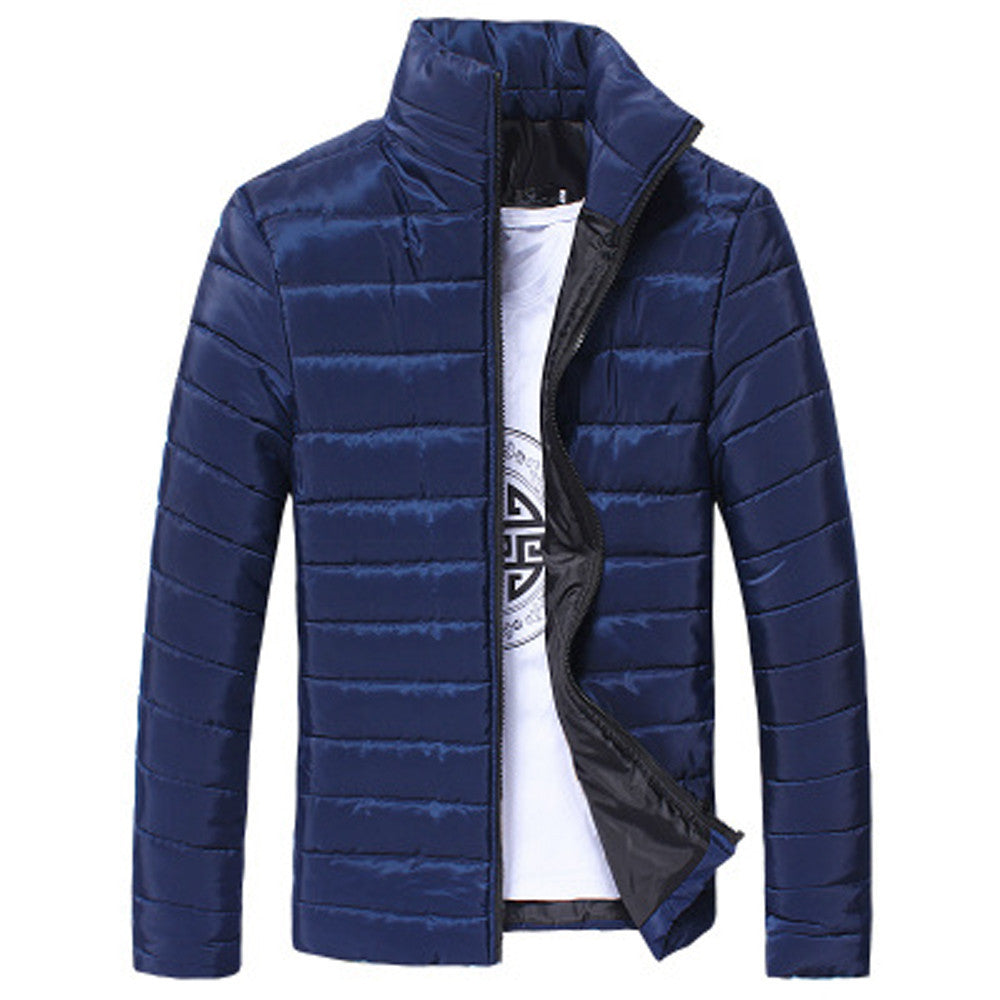 Men Cotton Stand Zipper Warm Winter Thick Coat Jacket A510 - Flickdeal.co.nz