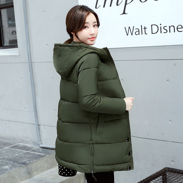 New Fashion hooded slim long cotton padded jacket for women GT67