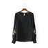 New Fashion womens blouse - spring neckline long sleeved embroidered blouse 8Y421