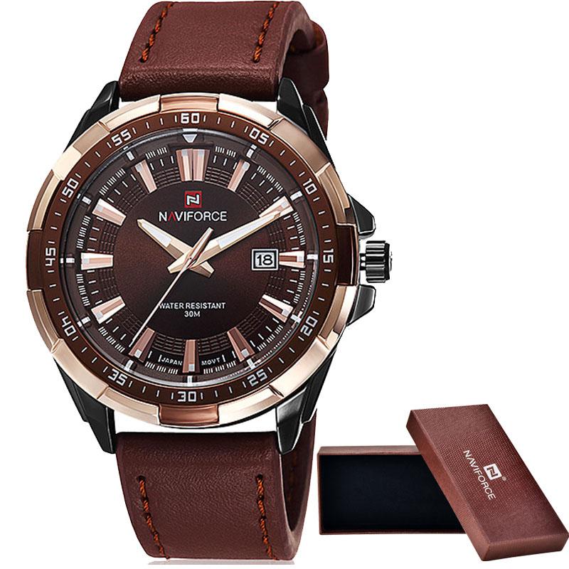 Men's Casual Sport Watches - Waterproof Leather Quartz Watch - Flickdeal.co.nz