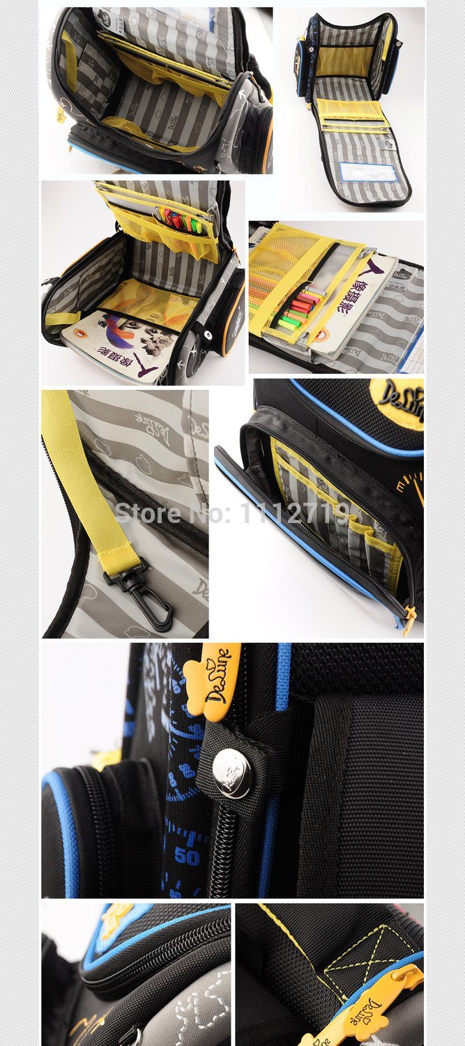 School Bags Backpack for Kids - Yellow Plane , Blue Car Orthopedic Waterproof School bag - Flickdeal.co.nz