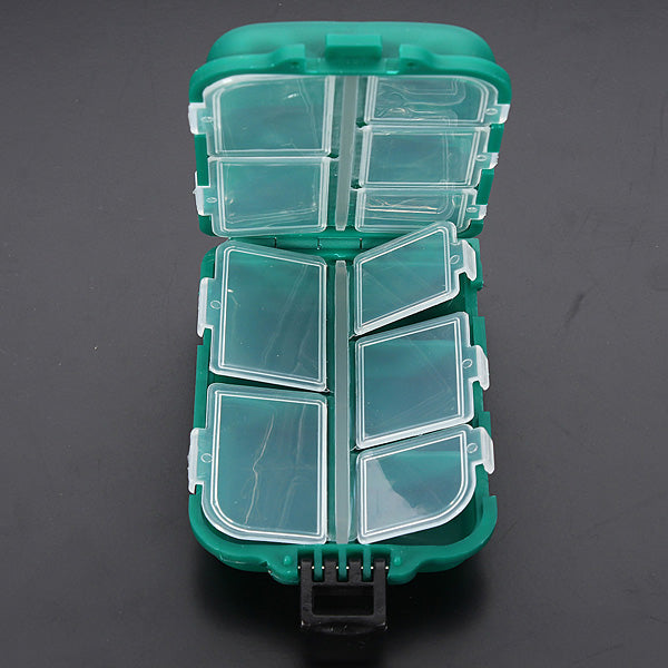 Bobing Fishing Tackle Box 10 Compartments Lure Spoon Hooks Baits Case